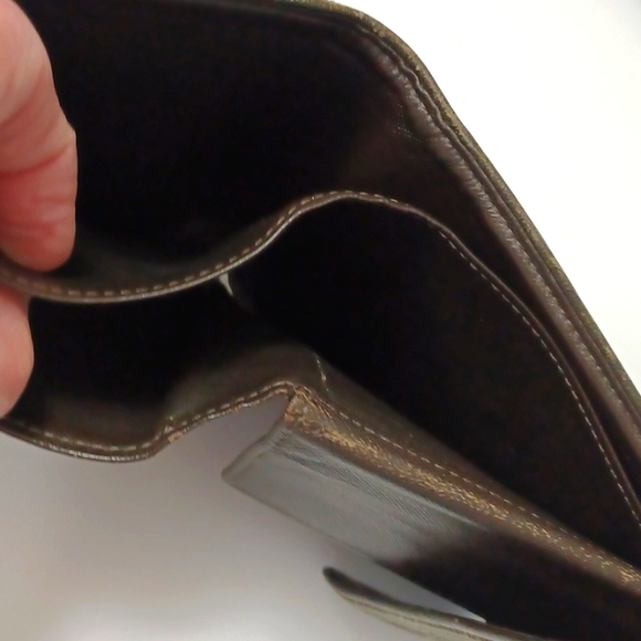 Louis Vuitton *Vintage* Trifold Mini Lin Army Green Denim Leather Wallet - Picture 8 of 11